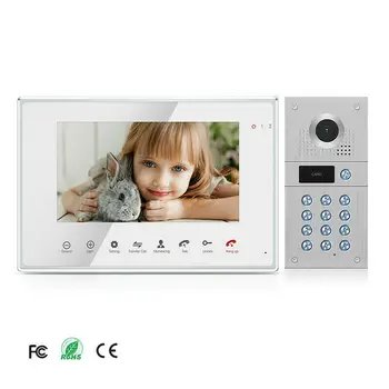 

7" Recording Monitor Wired 720P AHD Video Door Phone Home Intercom Doorbell System RFID Code Keypad IR Camera Free Shipping