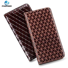 Diamond Pattern Genuine Leather Case For XiaoMi Mi 10 10T Pro Lite 5G Note 10 luxury Leather Flip Cover