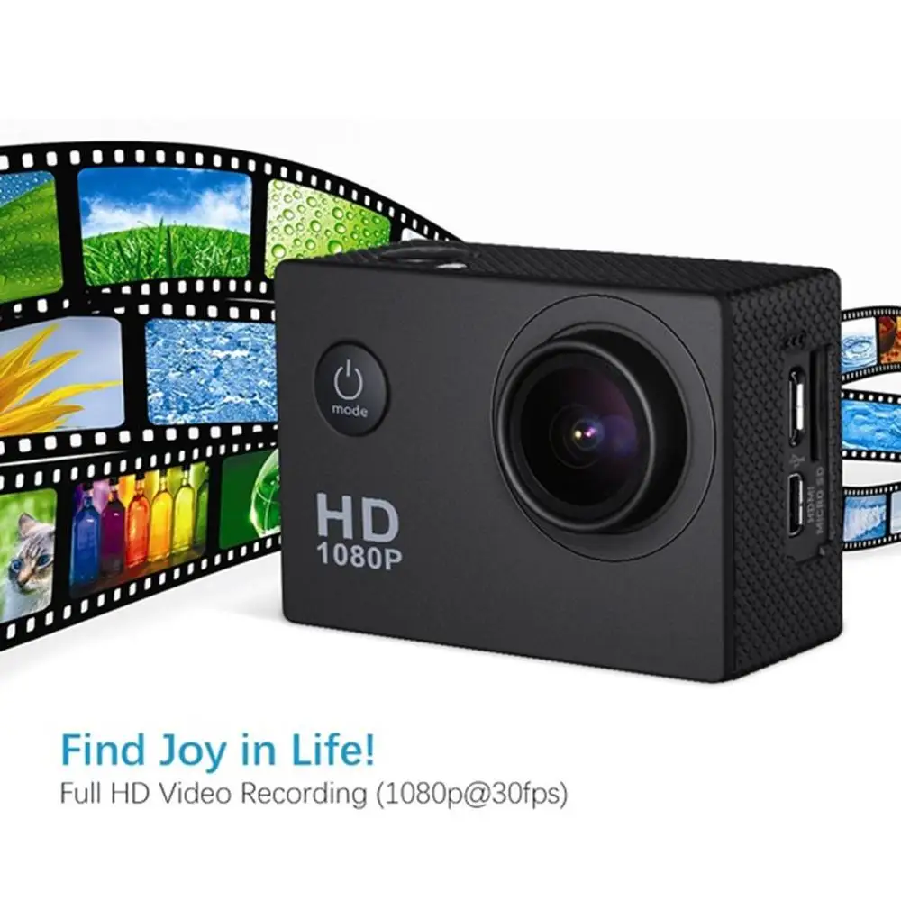 2.0" HD 1080P / 24fps Waterproof Digital Action Camera Video Camera CMOS Sensor Wide Angle Lens 1080P Sports Camara Profesional digital camera