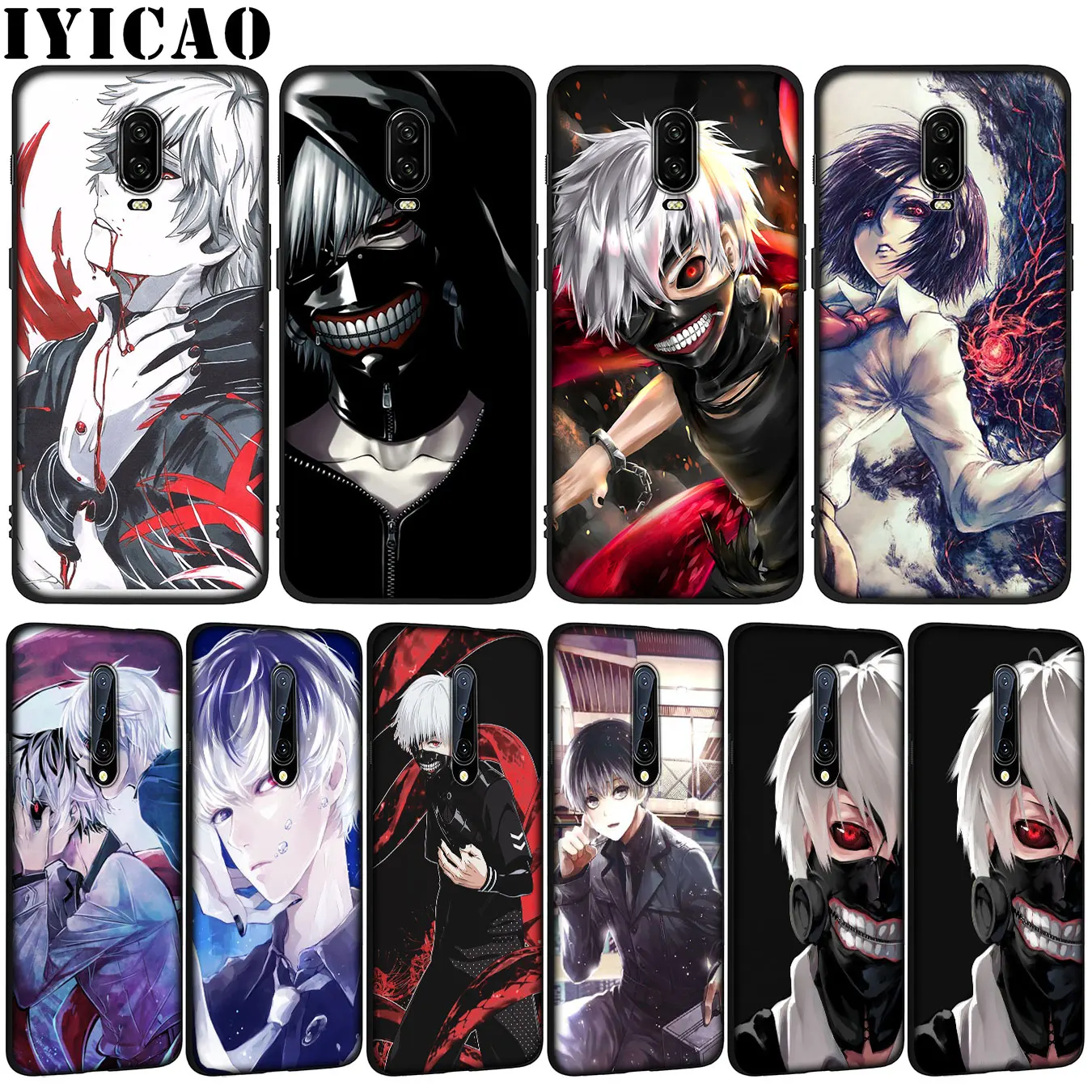 Japanese Anime Tokyo Ghoul Kaneki Ken Sasaki Haise Soft TPU Black Silicone Phone Case for OnePlus 7T 7 Pro 6 6T 5 5T 7Pro Cover |