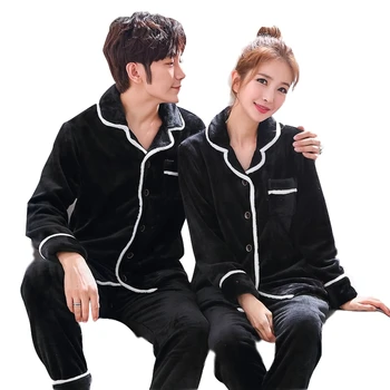 

Velvet Warm Flannel Winter Men'S Home Service Suit Autumn And Winter Coral Fleece Couple Pajamas Ladies Thickening Plus