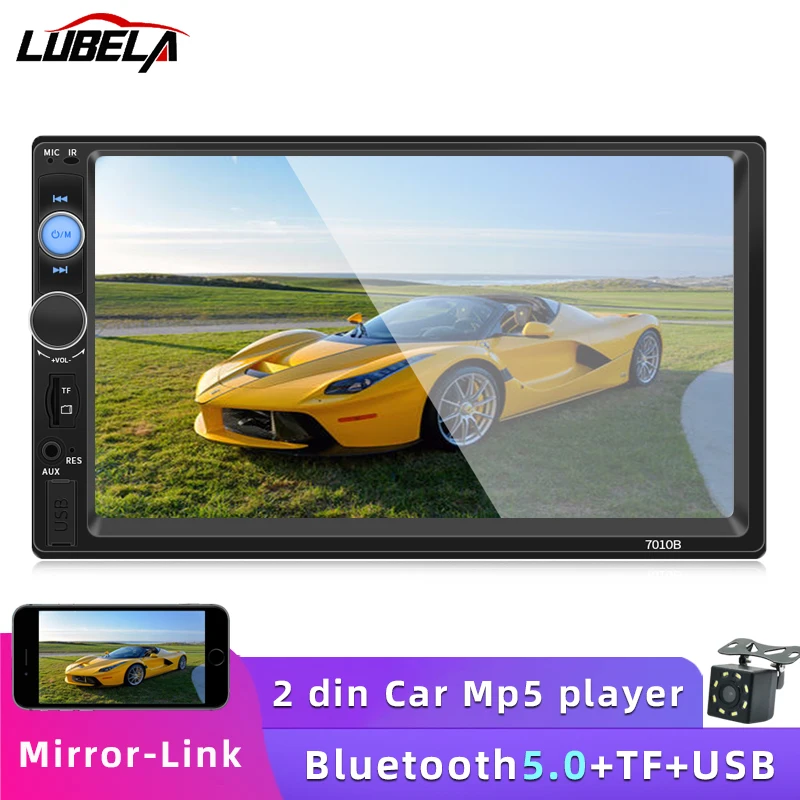Автомагнитола 7010b 2 DIN Bluetooth мультимедийный MP5-плеер с экраном 7 дюймов HD