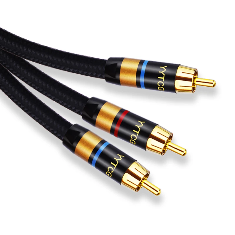 Кабель адаптер HIFI 0 5 м 1 2 3 RCA Y сабвуфер образный кабель 1x Cinch на 2x аудио rca