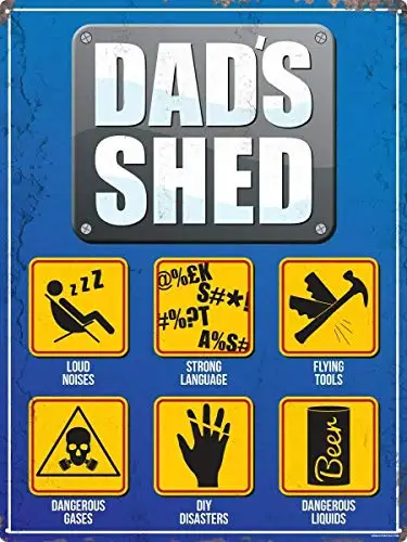 

Dad's Shed Theme Metal Tin Sign 8x12 Inches Retro Wall Decor Sign Bar Dining Room Living Room Kitchen Garage