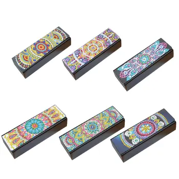 

VKTECH DIY Diamond Painting Eyewear Case Travel Leather Sunglasses Storage Box Sun Glasses Protective Cover Case Christmas Gift