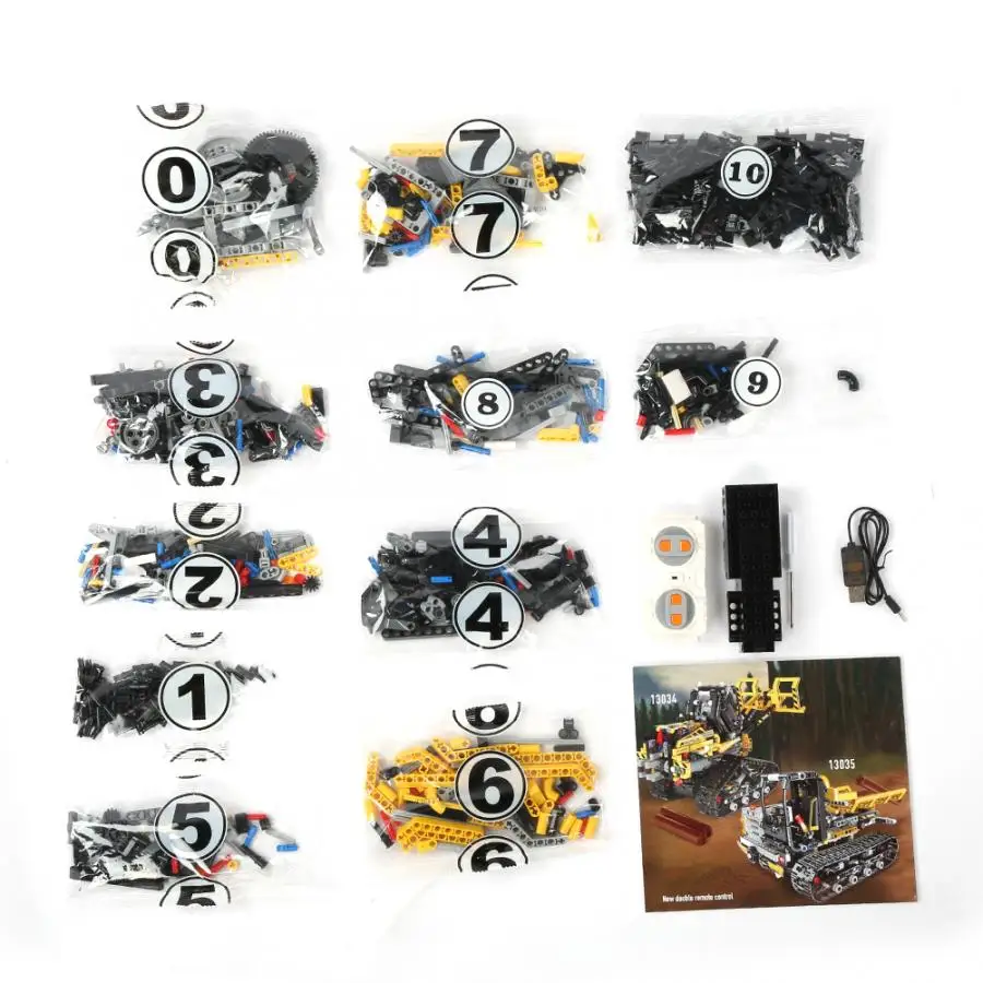 Приложение RC Technic Автомобиль DIY сборка Электрический гусеничный инженерный грузовик пульт дистанционного управления Строительная блочная Автомобильная игрушка модель игрушки