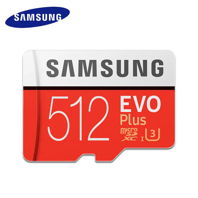 Карта Microsd SAMSUNG 256G 128 Гб 64 ГБ 32 ГБ 16 ГБ 8 ГБ 100 МБ/с./с класс 10 U3 U1 SDXC класс EVO+ Micro SD карта памяти TF флэш-карта - Емкость: 512G 100MBs U3red