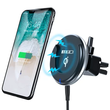 

MEIDI Wireless Car Charger Phone Holder Qi Charging Air Vent Mount with Finger Ring Stand Mobile Phone Bracket For mobilephone