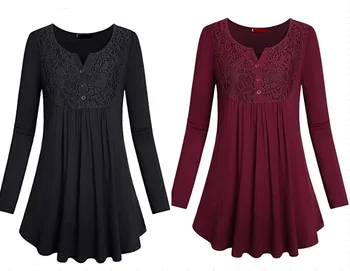 

clothing OWLPRINCESS 2020 New Women's Shirt Button Long Sleeve V-neck Loose T-shirt