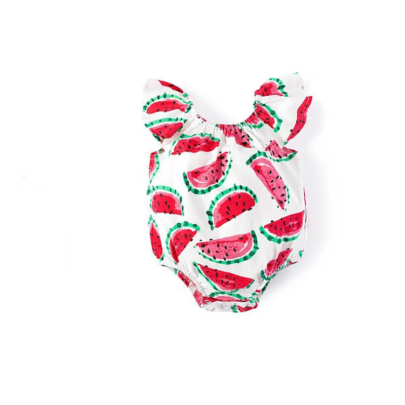 Brand New Toddler Infant Newborn Baby Girl Clothes Cute Cartoon Print Baby Bodysuit Baby Boy Jumpsuit Summer - Цвет: Красный