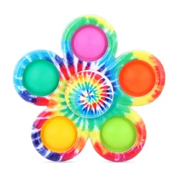 Fidget shand Spinner de fleur de teinture de bulle de fossette Simple pour tdah, soulagement de l'anxiété et du Stress, cadeau de fête sensoriel pour enfants 1 pièce 