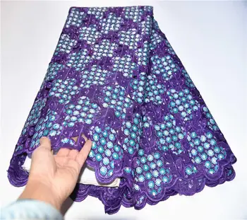 

Purple African Sequin Lace 2020 High Quality French Net Lace Fabric Organza Embroidery Nigerian Lace Fabric For Wedding PSA946-1