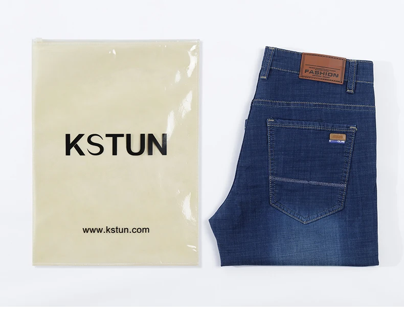 Summer Shorts Men Jeans Straight Solid Blue Stretch Thin Regular Fit Business Casual Breathable