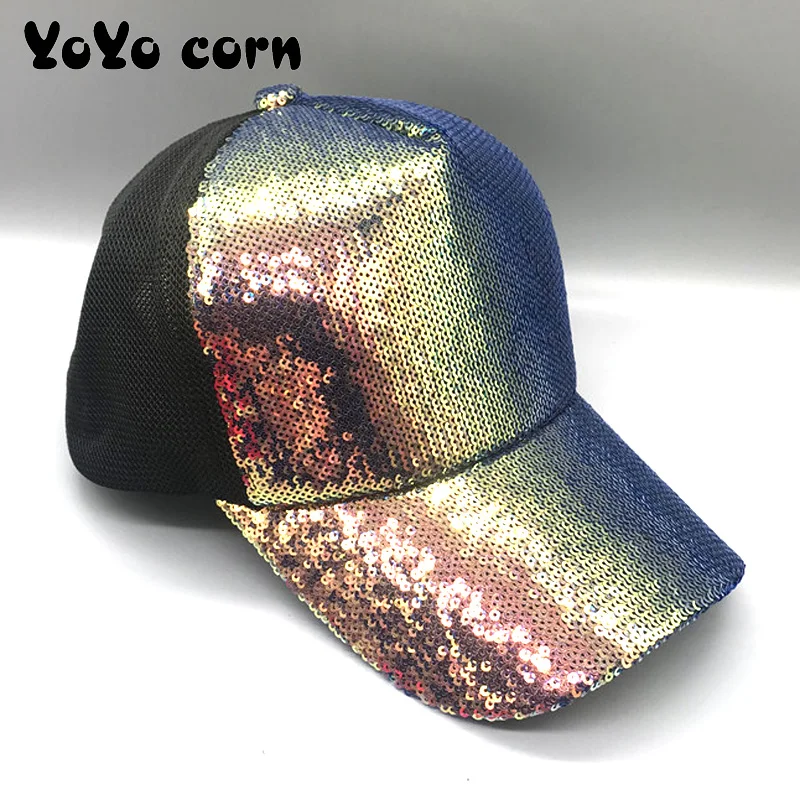 Яркая Регулируемая женская панама YOYOCORN шляпы для вечеринок клубов блестящая