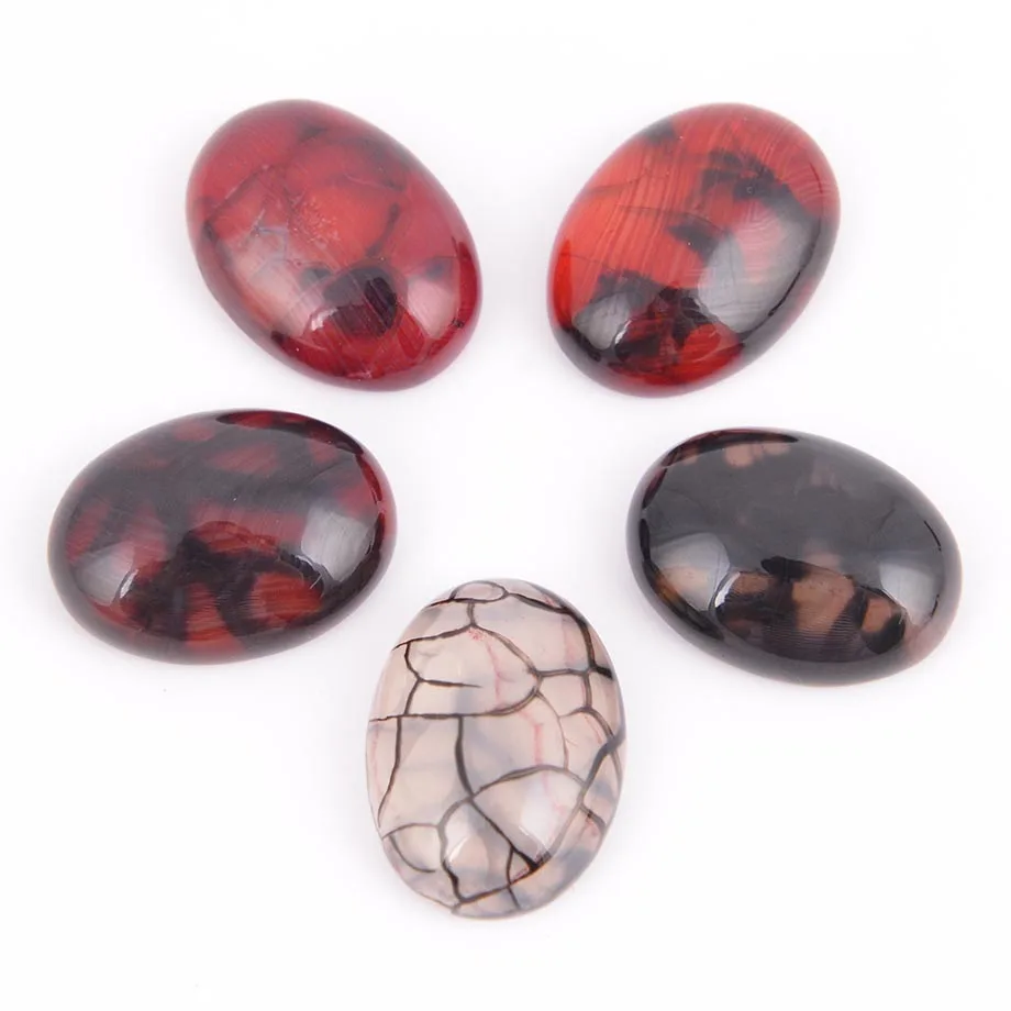 

Reddish Black Dragon Veins Cabochon Pebble Beads for Handmade Jewelry Accessories Four Sizes No Hole 1PC J165