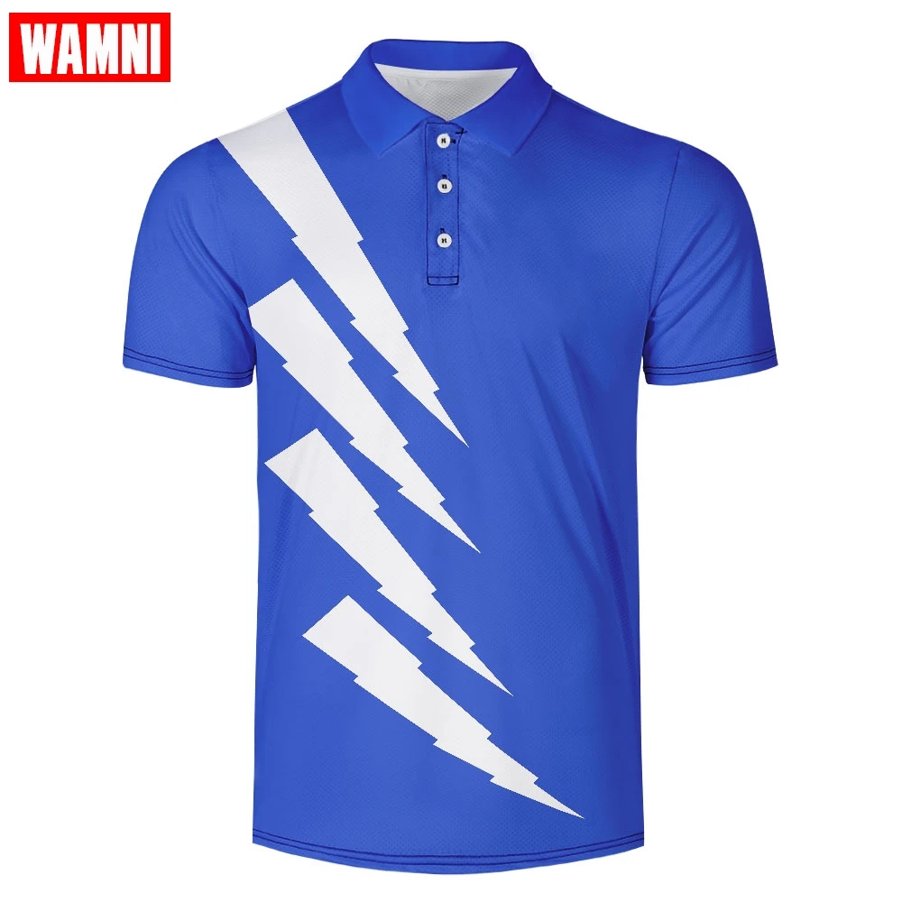 

WAMNI Brand Tennis 3D Polo Shirt Casual Sport Quick Drying Black Turn-down Collar Male Harajuku Streetwear High Quality Polo
