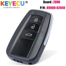 KEYECU for Toyota Corolla 2019 2020 2021 Smart Remote Key , Fob 433MHz 4A Chip 8990H-02040 Board ID:2000