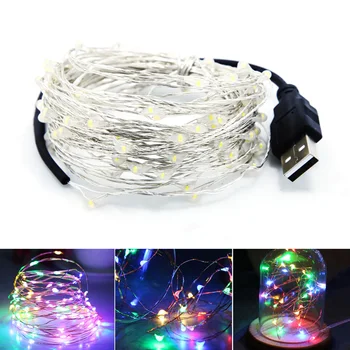 

Fairy Lights AA Battery Powered 1M 10 2M 20 3M 30 5M 50 10M 100Leds Silver Led Copper Wire String Light Decorative Fairy Lights