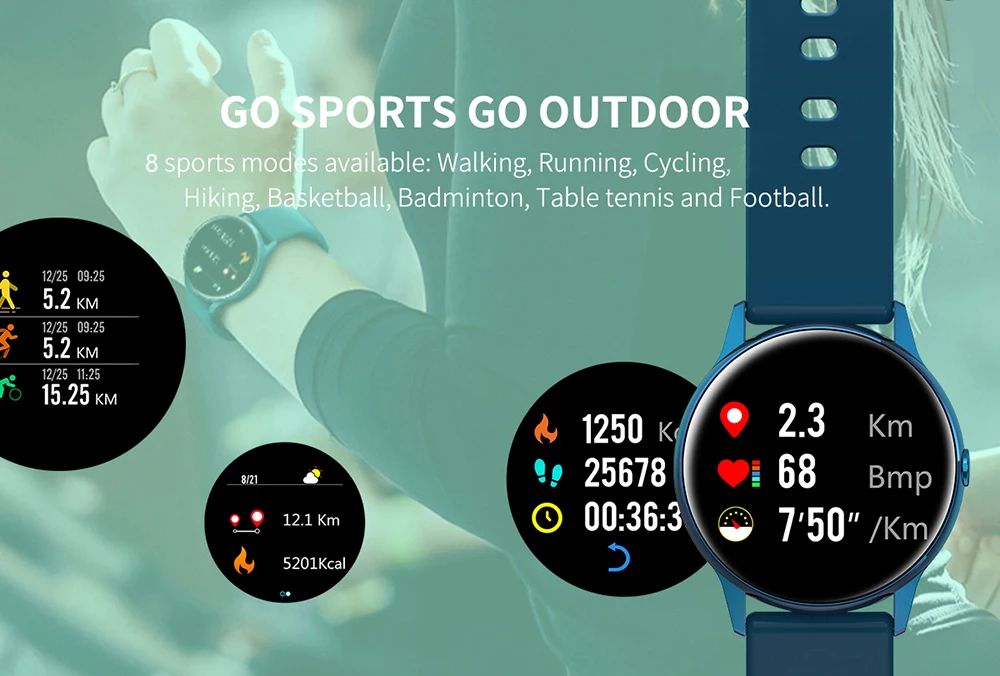 Женские спортивные Смарт-часы мужские светодиодный водонепроницаемый смарт-часы пульсометр кровяное давление шагомер часы для Android iOS