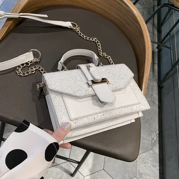 

Female Pu Sequins Leather Crossbody Bags For Women 2020 Chain Shoulder Messenger Bag Ladies Hand Sling Luxury Handbags Designer