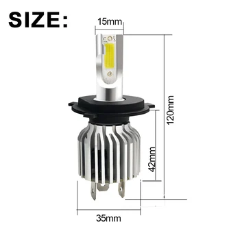 

2Pcs LED Fog Light White H4/HB2/9003 Super Bright Lamp DC 9-32V 60W 8000LM Set
