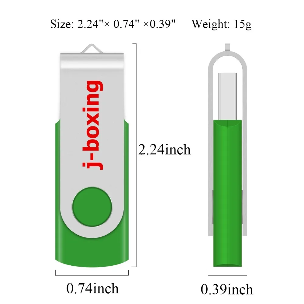 J-boxing Green 16GB USB флеш-накопители, складные ручки, поворотный флеш-накопитель, USB карта памяти для компьютера, Mac, планшета, флеш-накопитель