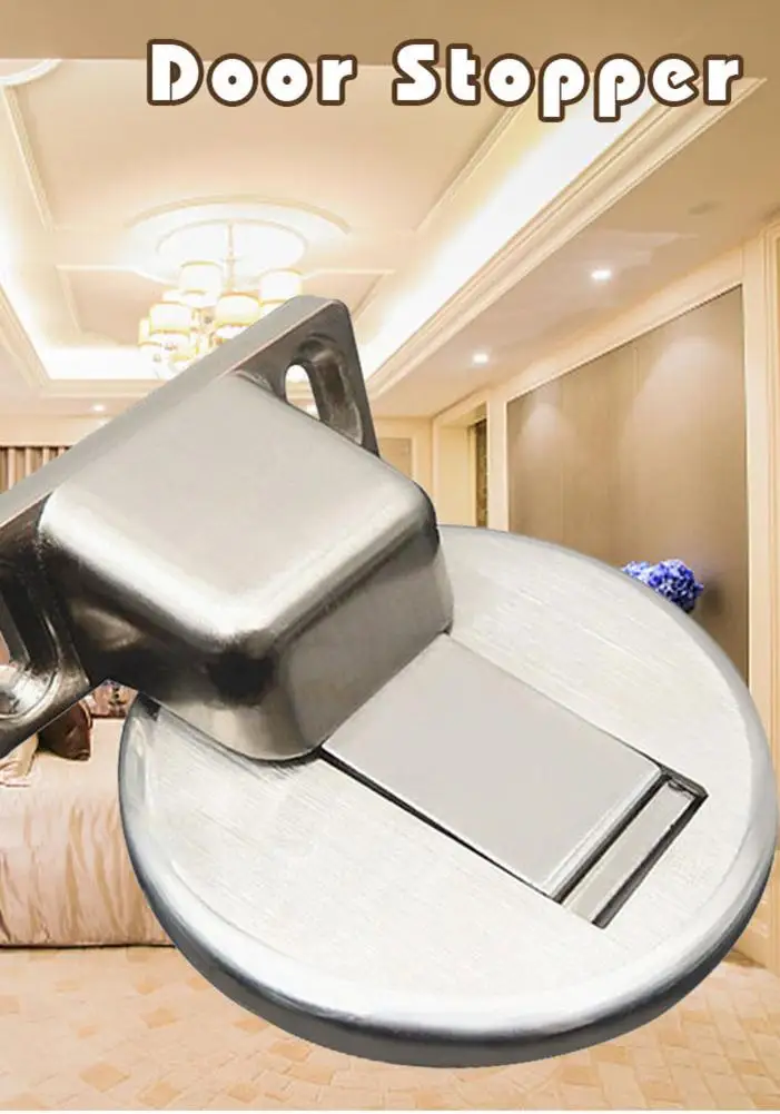 Door Stopper Invisible Anti-collision Door Wedge Stainless Steel Durable Non-scratching Door Stopper for Home Office