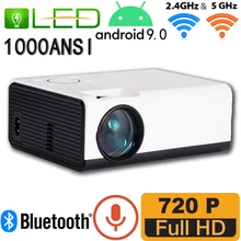Android Projector Portable Mobile Phone with The Same Screen 100 ANSI TV BOX Function Speaker Bluetooth WIFI 5G2.4G HD720P VOICE