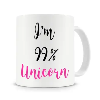 

I'm 99% Unicorn Mug, Funny Coffee Mug, Unicorn Gift,Unicorn Mug,Be A Unicorn Mug Cup with Stirring Spoon
