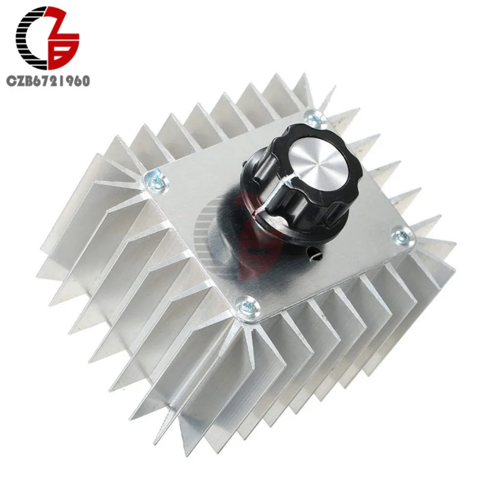 AC 220V 5000W высокой мощности SCR регулятор скорости двигателя регулятор напряжения электронный затемнение Attemperation терморегуляционный модуль