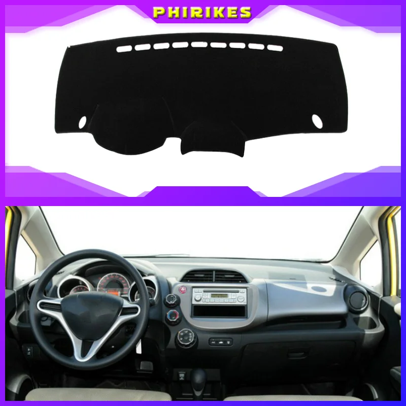 

For Honda Fit Jazz 2009 -2013 Dashboard Cover Mat Pad Dashmat Sun Shade Instrument Protective Carpet Car Styling Accessories