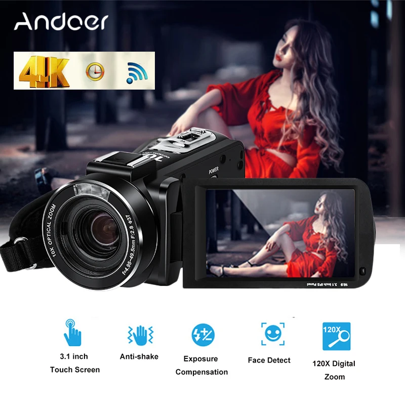 Ordro UHD 4k WIFI 24MP цифровая видеокамера с 3 1 ''сенсорным дисплеем Wifi