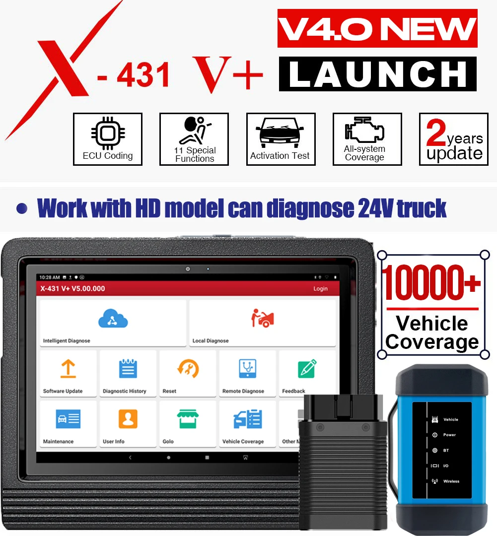 Launch X431 V plus 10″ X431 V+ V4.0 OBD2 Diagnostic
