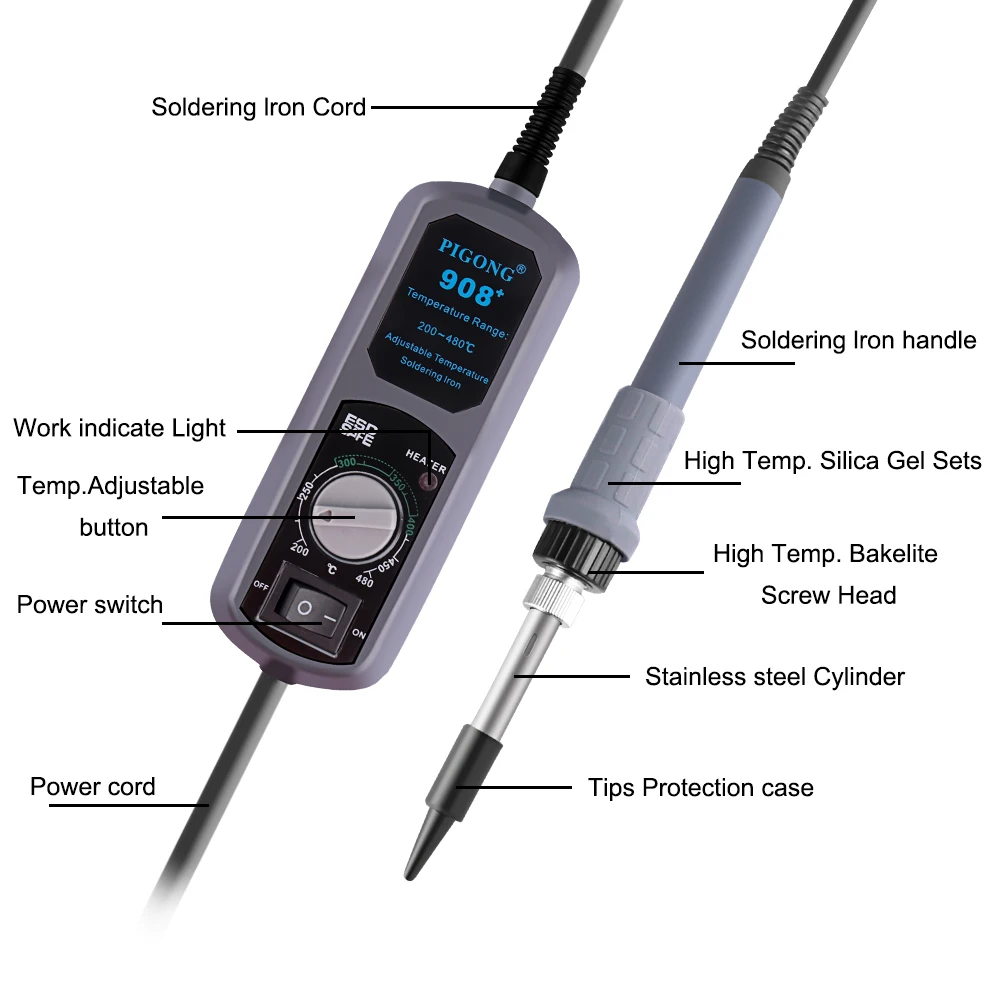 908+ цифровая паяльная станция Мини Портативный Регулируемый Электрический паяльник сварочные инструменты набор сварочные работы инструмент