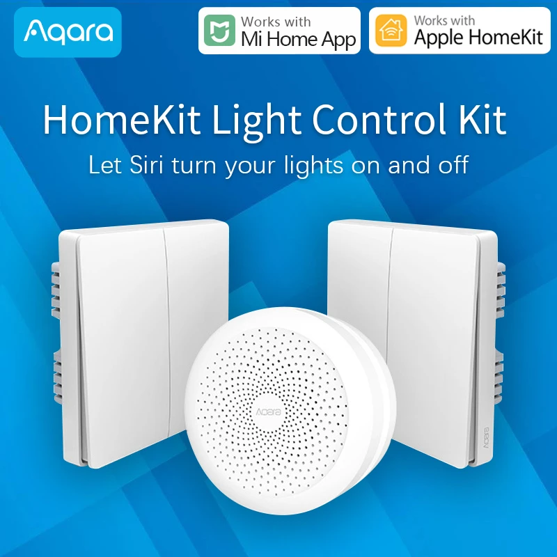 aqara hub smart home center light switch voice control getway work with xiaomi mi mijia home app apple homekit siri zigbee app