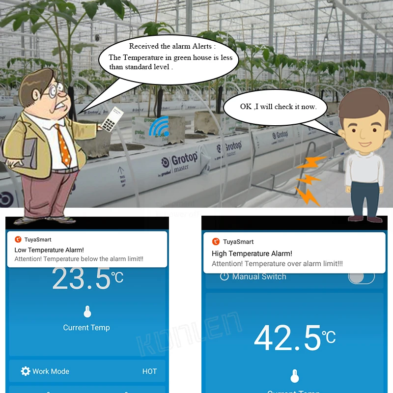 와이파이 투야 온도 센서 히터 냉동고 컨트롤러, 디지털 온도계 모니터 알람, 원격 제어 온도 조절기, 스마트 라이프