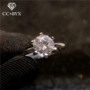 

CC S925 Rings For Women 1.25ct Cubic Zirconia Ring Bridal Wedding Engagement Jewelry Anel Bijoux Drop Shipping CC633