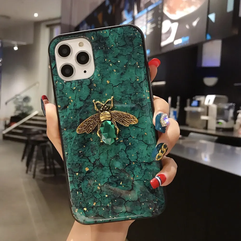 Роскошный 3D Блестящий Мягкий чехол с алмазным Пчелой для Huawei Mate 20 30 10 P20 P30 Pro Honor 9