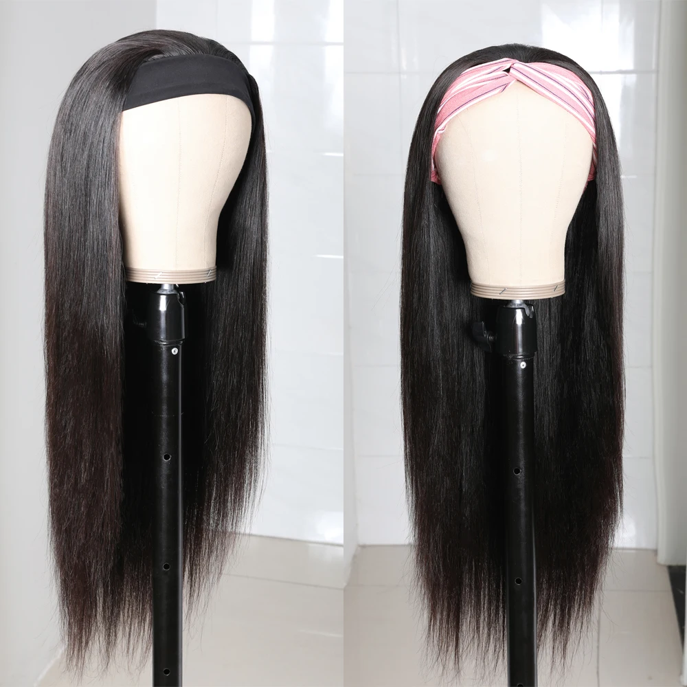 Brazilian Straight Headband Wig for Black Women Glueless Human Hair Wigs with Headband 150% Density Julia Virgin Hair Scarf Wig (2)