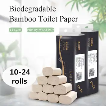 

24-10 Rolls /pack Toilet Roll Paper Home Bath Soft Toilet Roll Paper Primary Wood Pulp Toilet Paper Tissue Strong Water Absorpti