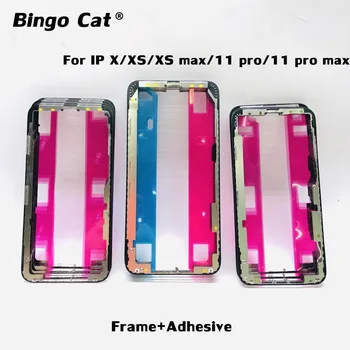 

5pc TOP Quality Mobile Phone Frame Bezel with Adhesive Sticker for iPhone X Xs Max 11 Pro Max XR Screen Mid-Frame Repair