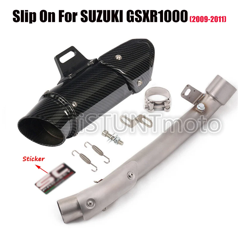 Slip On For SUZUKI GSXR1000 2007-2011year Motorcycle Escape Modified Scooter Middle Link Pipe Full System with GP Racing Exhaust