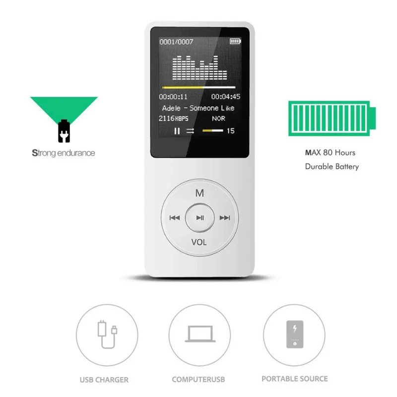 Портативный mp3-плеер Walkman с ЖК-экраном FM-радио видео Hi-Fi плеер игры фильмы