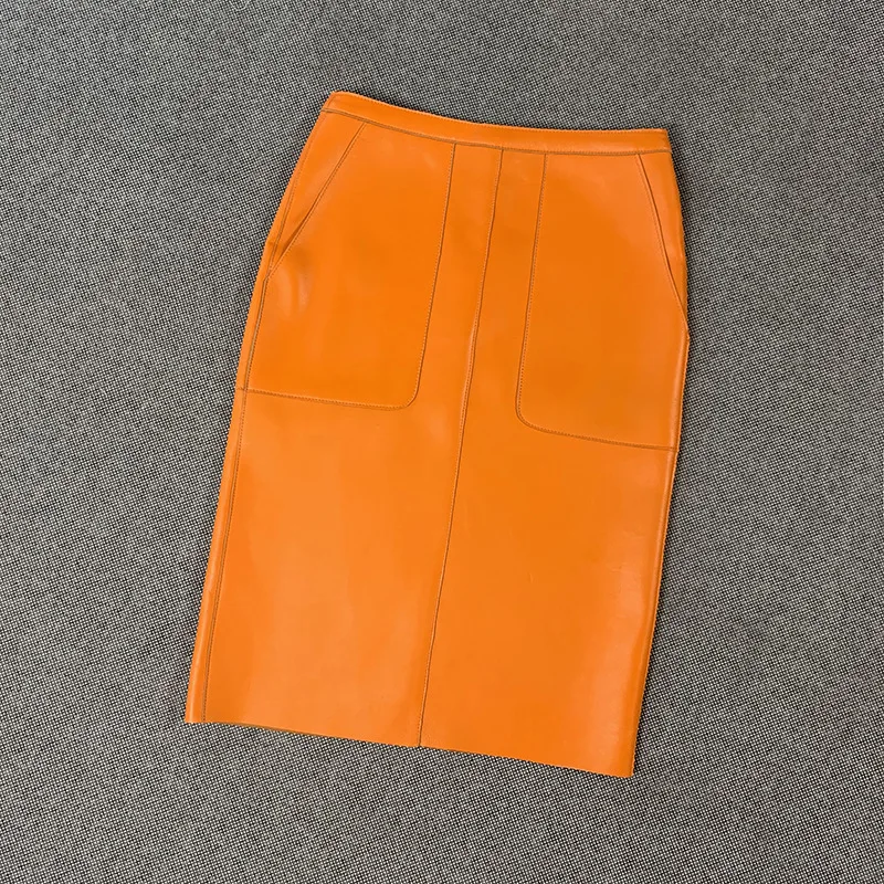 Chic OL elegant leather skirts Brand new high quality genuine leather pencil skirts B395