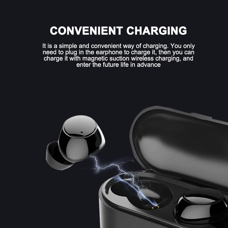 Wireless Bluetooth Earphone TWS Bluetooth 5.0 Stereo Bass Earphone Waterproof In Ear Noise Cancelling Earbuds Gaming Headset