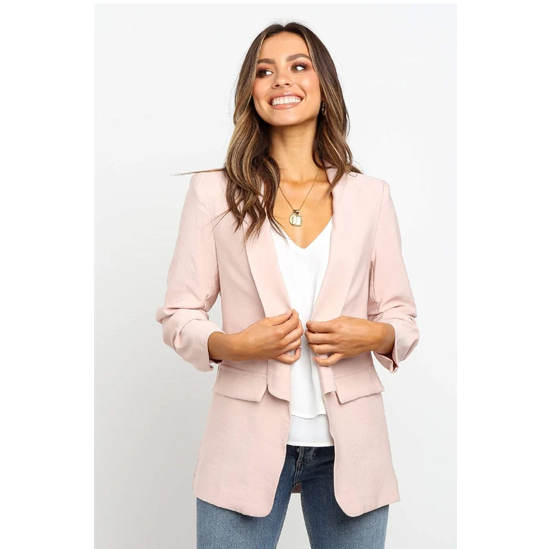 discount  Spring Summer Women Casual Jacket HOT Women Black Slim Single Button Casual Business Jacket