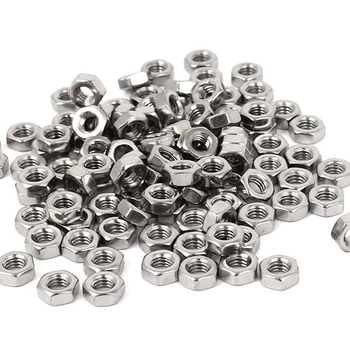

New Metric M4 Hex Nut 304 Stainless Steel Fastener DIN 934 100pcs for Bolt