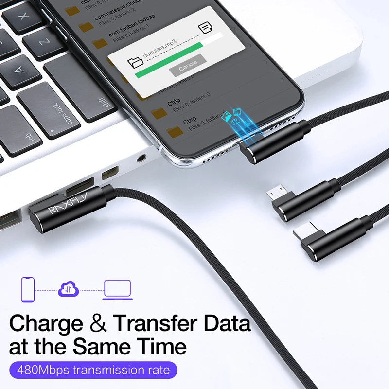 90 градусов 3 в 1 USB кабель для мобильного телефона Micro usb type C зарядный кабель для iPhone зарядный кабель Micro зарядный usb-шнур