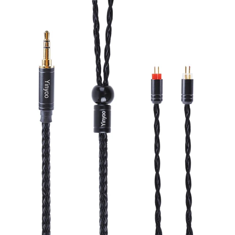 Yinyoo 16 Core посеребренный кабель 2,5/3,5/4,4 мм балансный кабель с MMCX/2pin/QDC разъем для KZZS10 PRO AS10 ZSX BLON BL03 - Цвет: 2pin 3.5mm