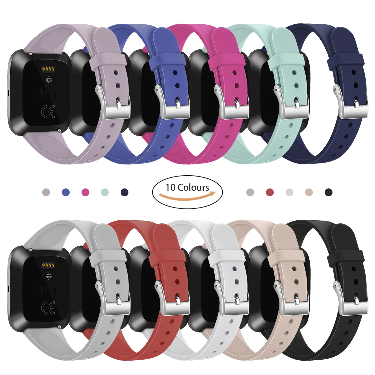 Для Fitbit Versa 2 / Lite ремешок из мягкого силикона водонепроницаемый чистый цвет